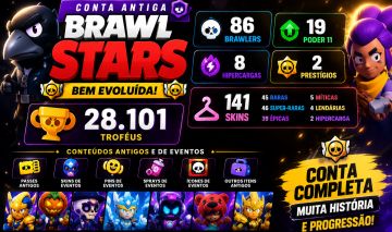 BRAWL STARS | CONTA ANTIGA | 28K TROFÉUS | 141 SKINS