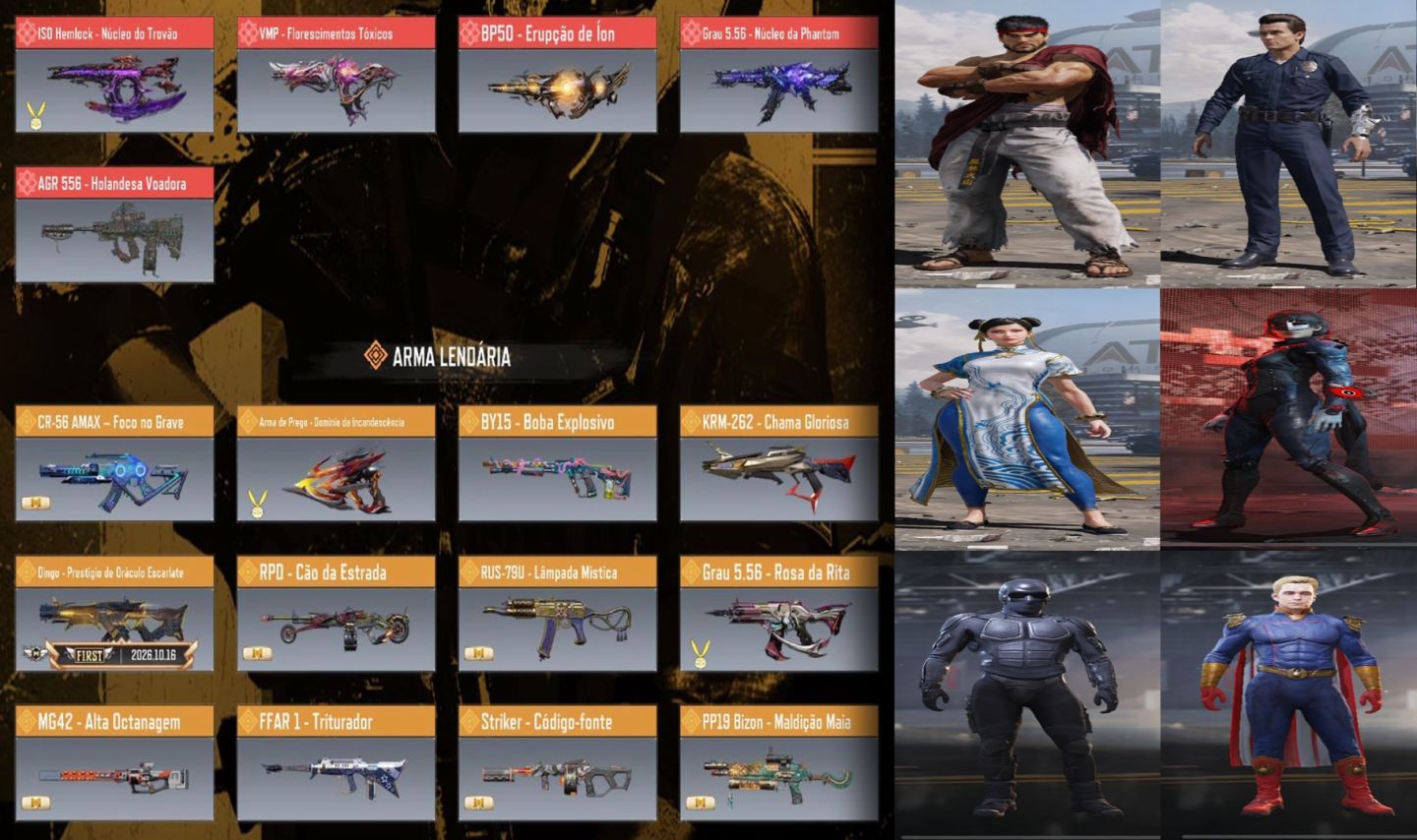 Conta Call of Duty móbile, 5 Armas mística 12 Armas lendárias 5 personagens lend