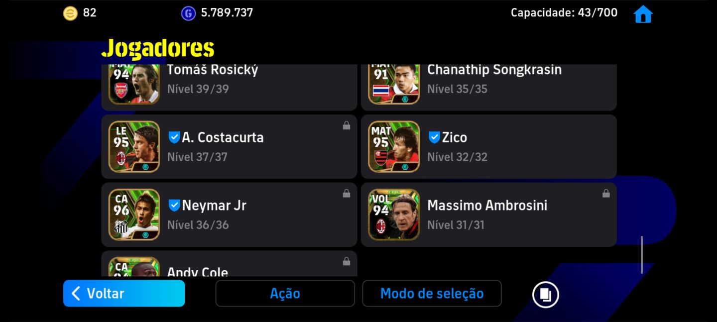 Conta Topzinha Efootball Mobile
