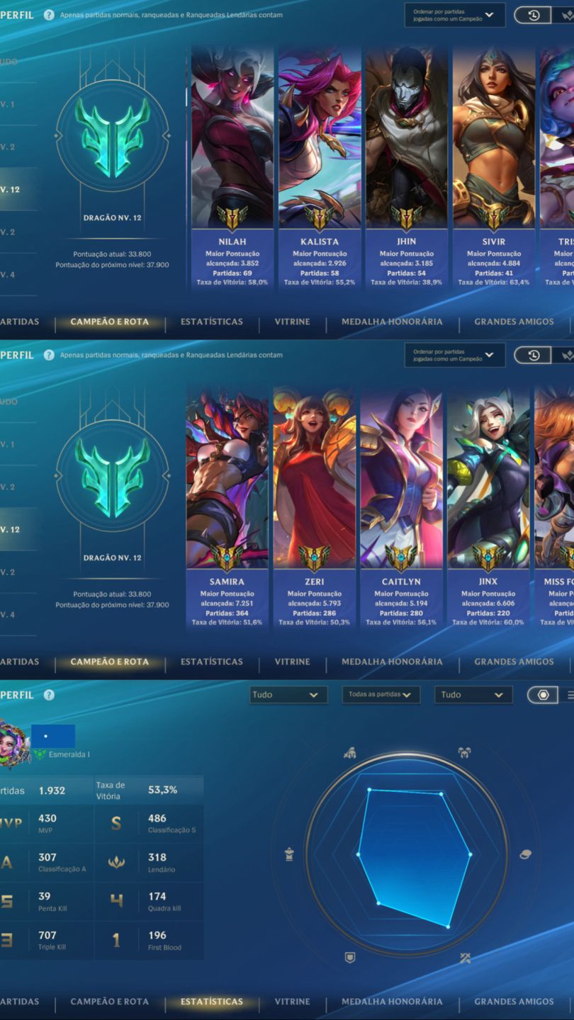 Conta Wild Rift - Mestre 3x | Focada em ADC | 58 Skins | 74 Campeões