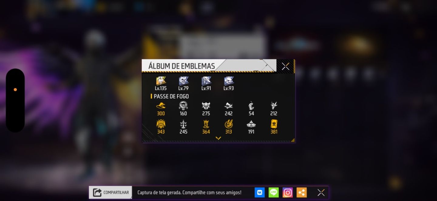 Conta free fire com o 3 passe de fogo antigo e outros passes ! De uma olhada
