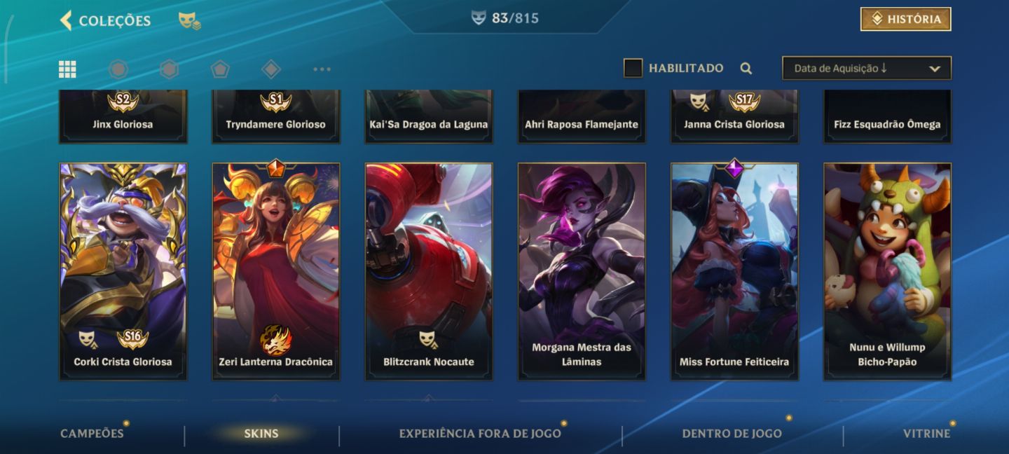 Conta lol com ótimas skins