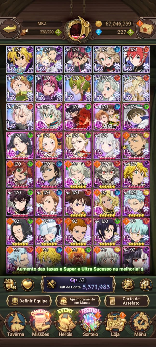 CONTA COM MELI 6/6 + COLLABS END GAME 7DS