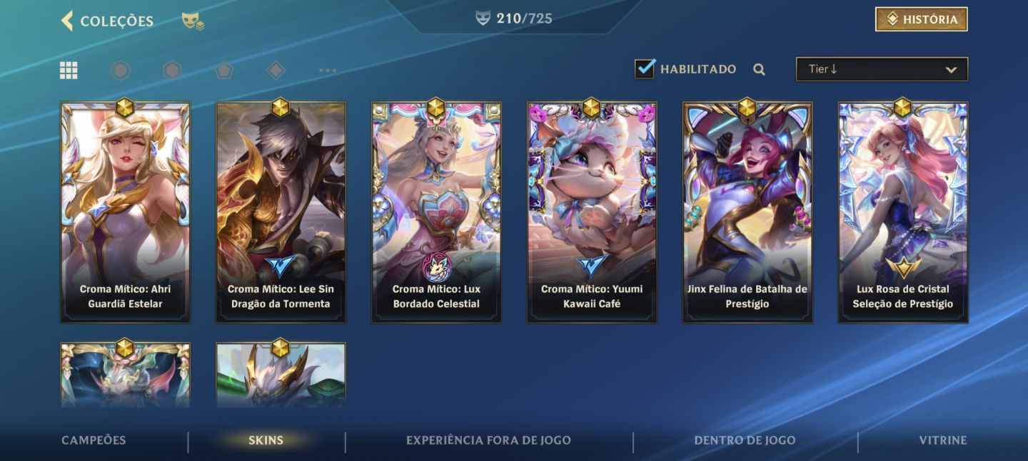 Conta WILDRIFT +210 skins SUPORTE/FADAS/SKINS MÍTICAS +7K GASTOS