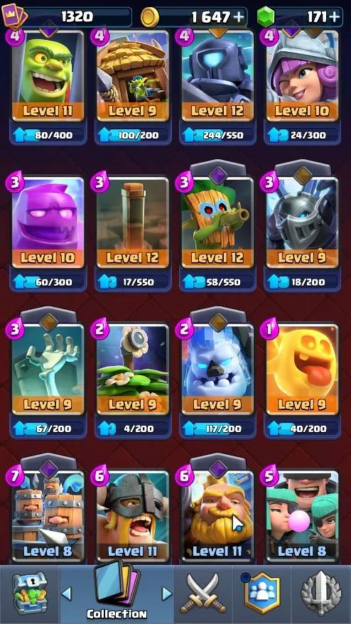 CONTA CLASH ROYALE 8.200+ TROFÉUS | 121/122 CARTAS | MEGA CAVALEIRO LVL 13