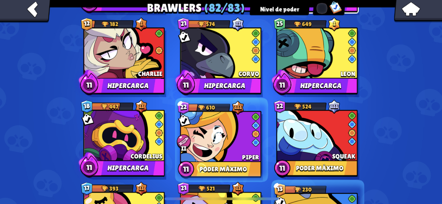 [BRAWL STARS] | 25K TROFÉUS | 85/87 BRAWLERS | 11 HIPERCARGAS | FULL ACESSO