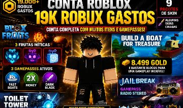 ROBLOX CONTA 19K ROBUX GASTOS | DARK BLADE + 3 MÍTICAS + 8499 GOLD + 9 PACOTES
