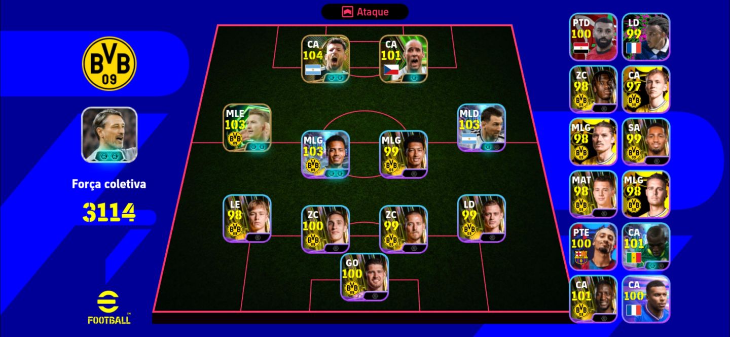 CONTA EFOOTBALL COM PACK DO BORUSSIA DORTMUND | AGUERO | MARCOS REUS | KOLLER