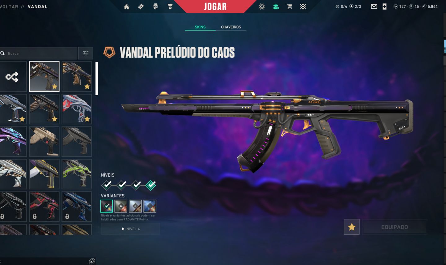 VALORANT | PLATINA 3 (TEMPORADA ATUAL) | NÍVEL 104 | CONTA PREMIUM SKINS TRYHARD