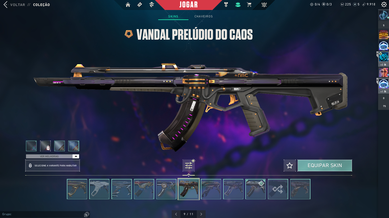 CONTA VALORANT 2.4K GASTOS, 15 SKINS DE VANDAL, 4 FACAS