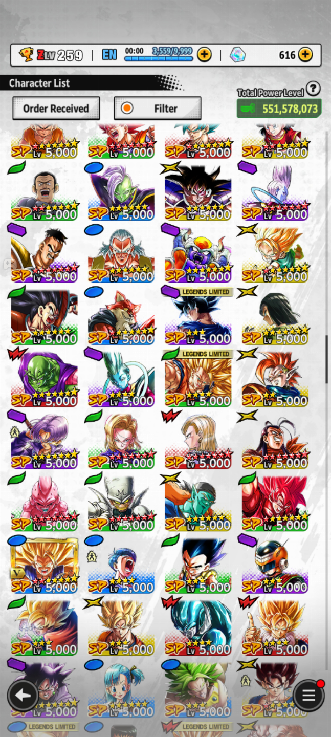 Conta dbl com vários personagens