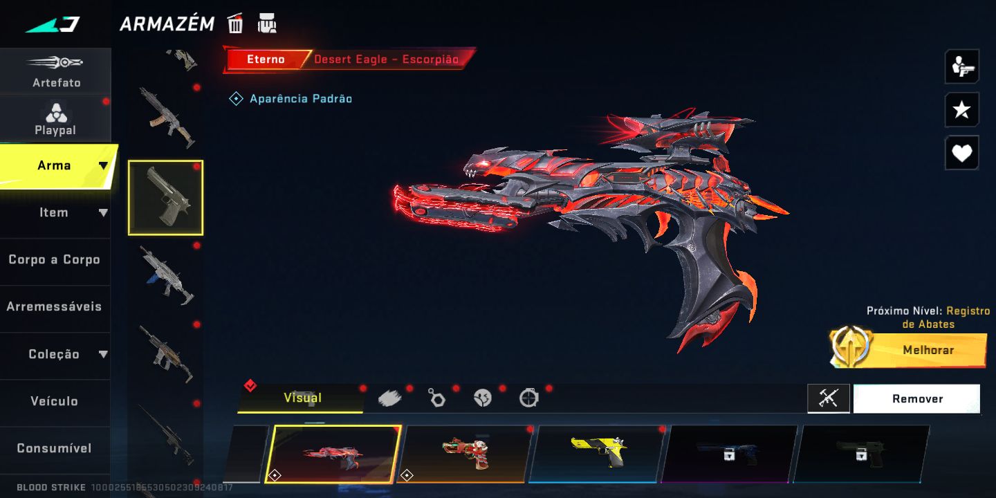 Conta de Blood Strike com armas eternas e facas ultras