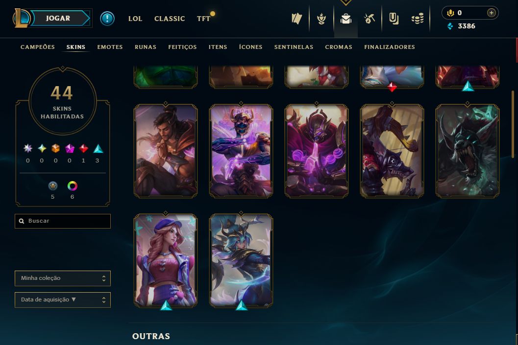 CONTA LOL BR MESTRE | LEVEL 69 | 44 SKINS | PRONTA PARA RANKEADA
