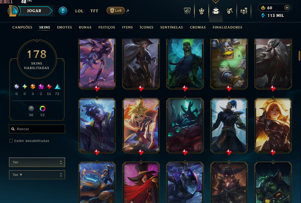 Conta LOL Diamante | 178 Skins | Todos Campeões | Desde 2016