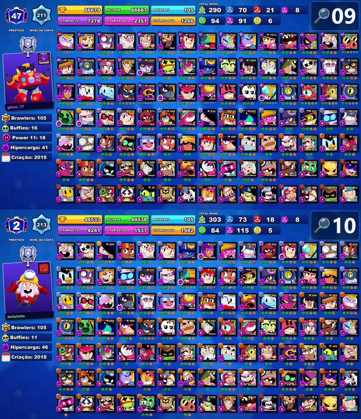 [SKINS RARAS] CONTA PROFISSIONAL BRAWL STARS - CONTAS FULL ACESSO PERMANENTE