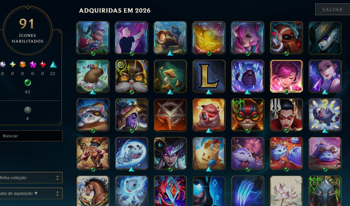 Conta LoL Esmeralda III SoloQ/Esmeralda II Flex/64 skins/Ultimate Seraphine