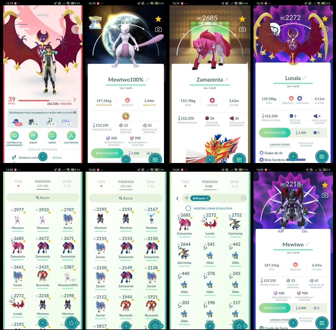 Nível 39! Mewtwo Armadura (Armored), Mewtwo 100% IV (Hundo), Lunala shiny Q216
