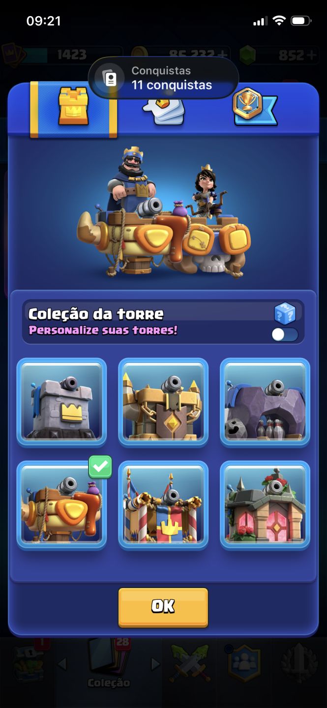 Conta de clash royale full com 2 passes comprados com mega, bruxa gigante, evolu