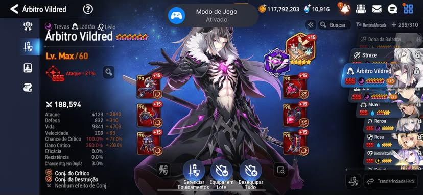 Conta Epic Seven ( e7 ) Dona da balança SSS, Mei Lin SSS, Arby SSS