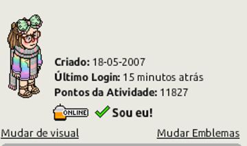 Conta HABBO feminina 2007 - vários visuais&mobis raros, quartos prontos,emblemas