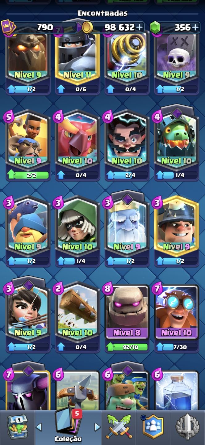 CONTA CLASH ROYALE LVL 11 | ARENA 13 | 4317 TROFÉUS | 14 LENDÁRIAS |