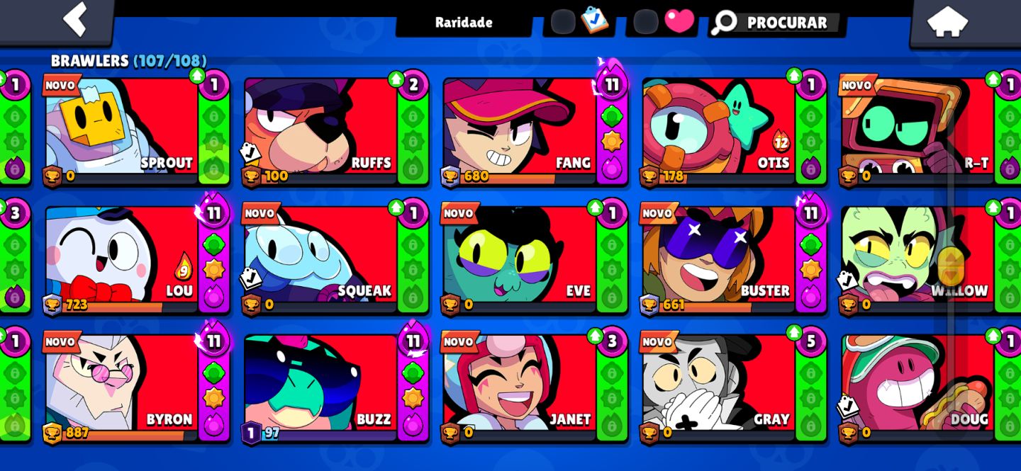 Conta barata com todos Brawlers 45 k de troféus