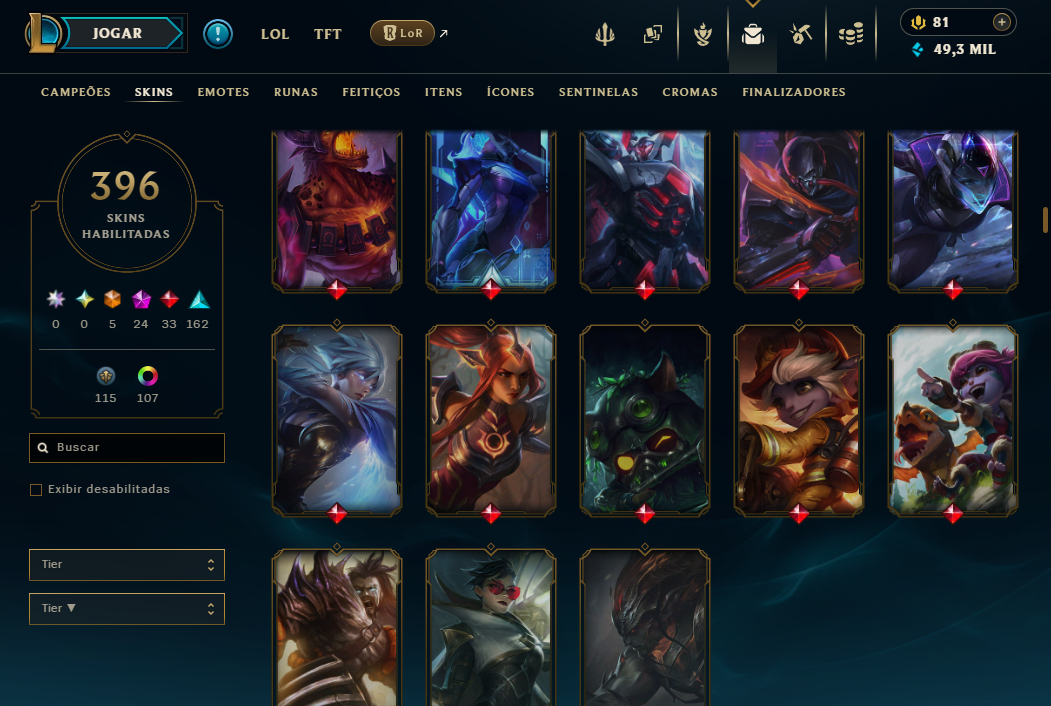 Conta mestre mts skin de lol e skins de valorant!