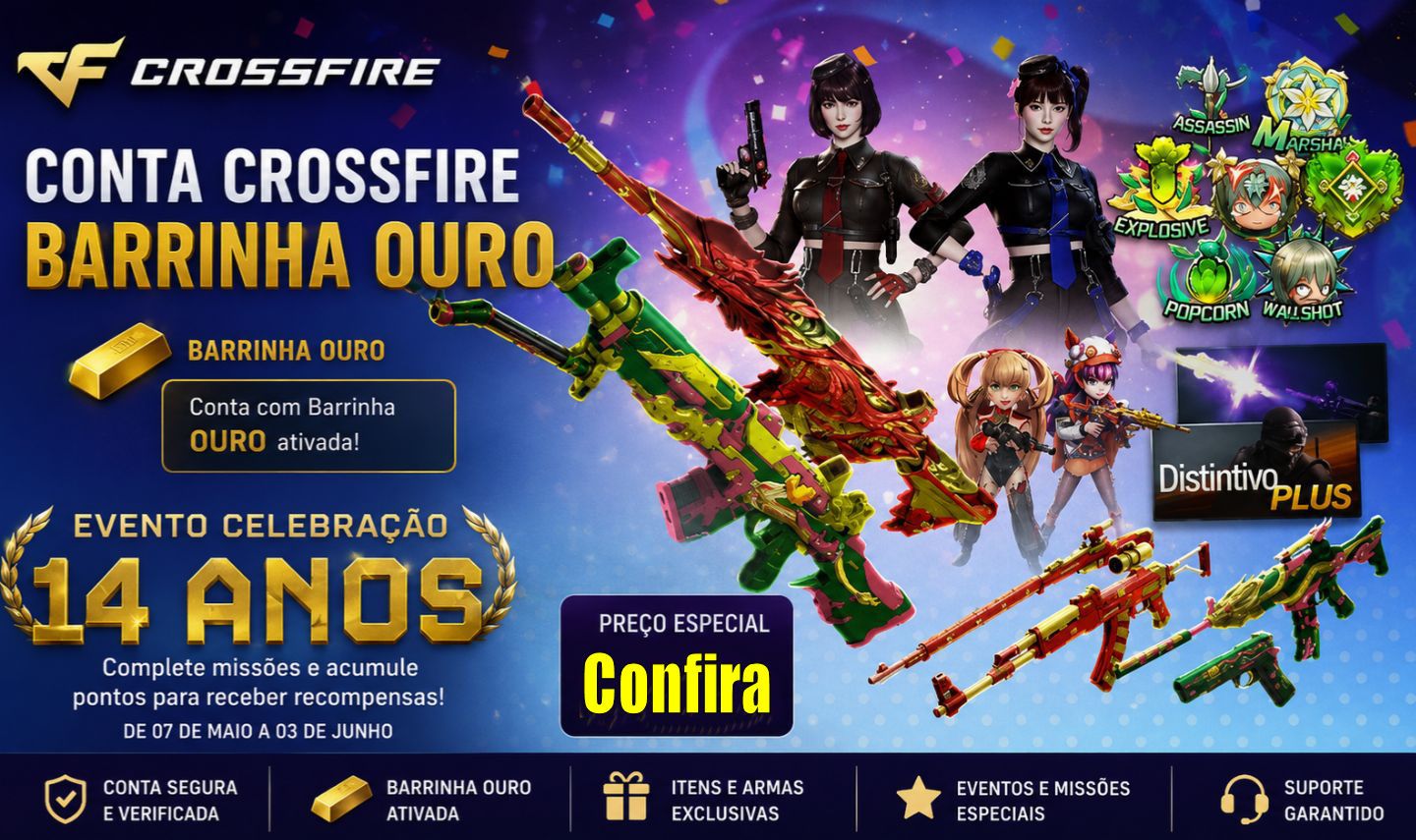 CONTA CROSSFIRE BARATINHA E BOA ARMA DERIVADA DE VIP E CHAR VITORIOSA