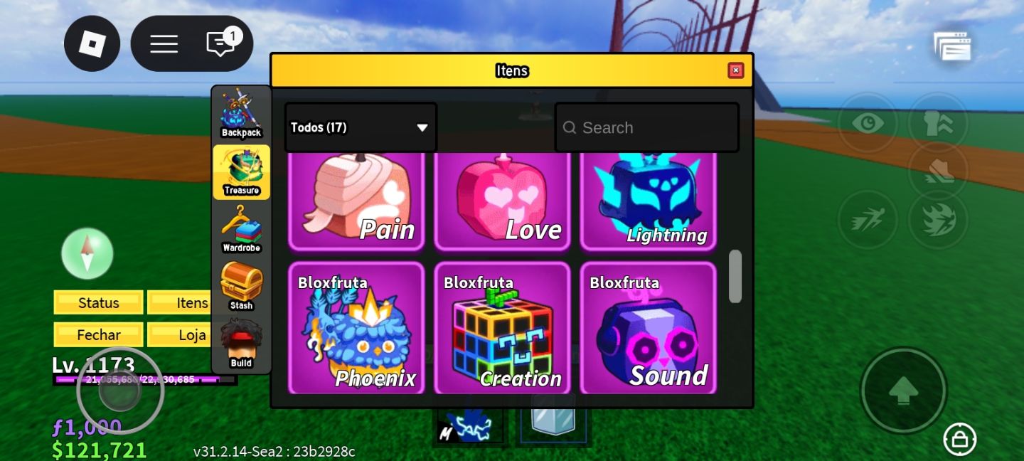 CONTA BLOX FRUITS LV 1173 (SEA 2) + VENOM, CONTROL, BUDDHA, RUMBLE, BLIZZARD