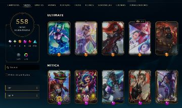 Conta lvl 797 com 558 skins - Incluindo skins raras impossiveis de conseguir.