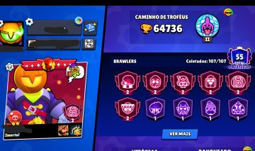 CONTA BRAWL STARS COMPLETA! 64K !VÁRIOS NÍVEL 11!! CONTA DE 2022! ! MUITAS SKINS