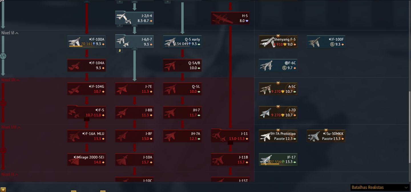 CONTA WAR THUNDER TIER ALTO | EUA + CHINA - TANQUE E JATO | F-4S PREMIUM