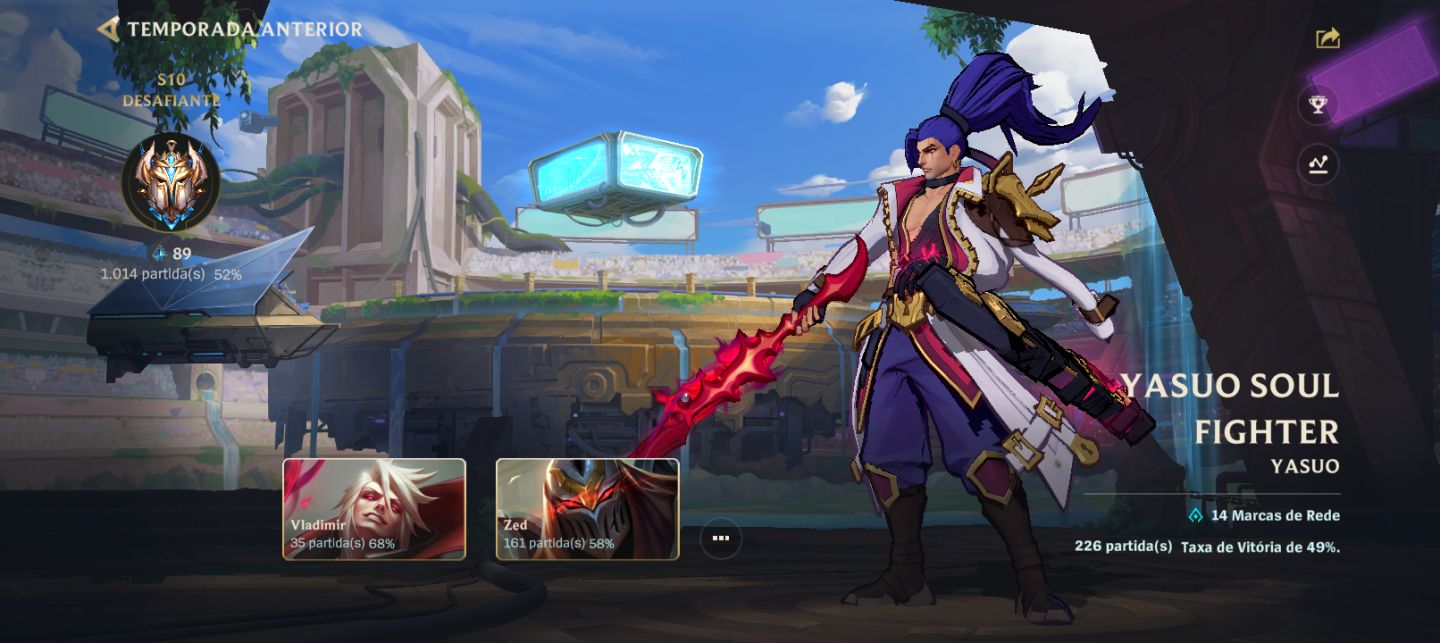 Conta Wild Rift | 4X Challenger | 120 Skins | 2 Cromas Míticos