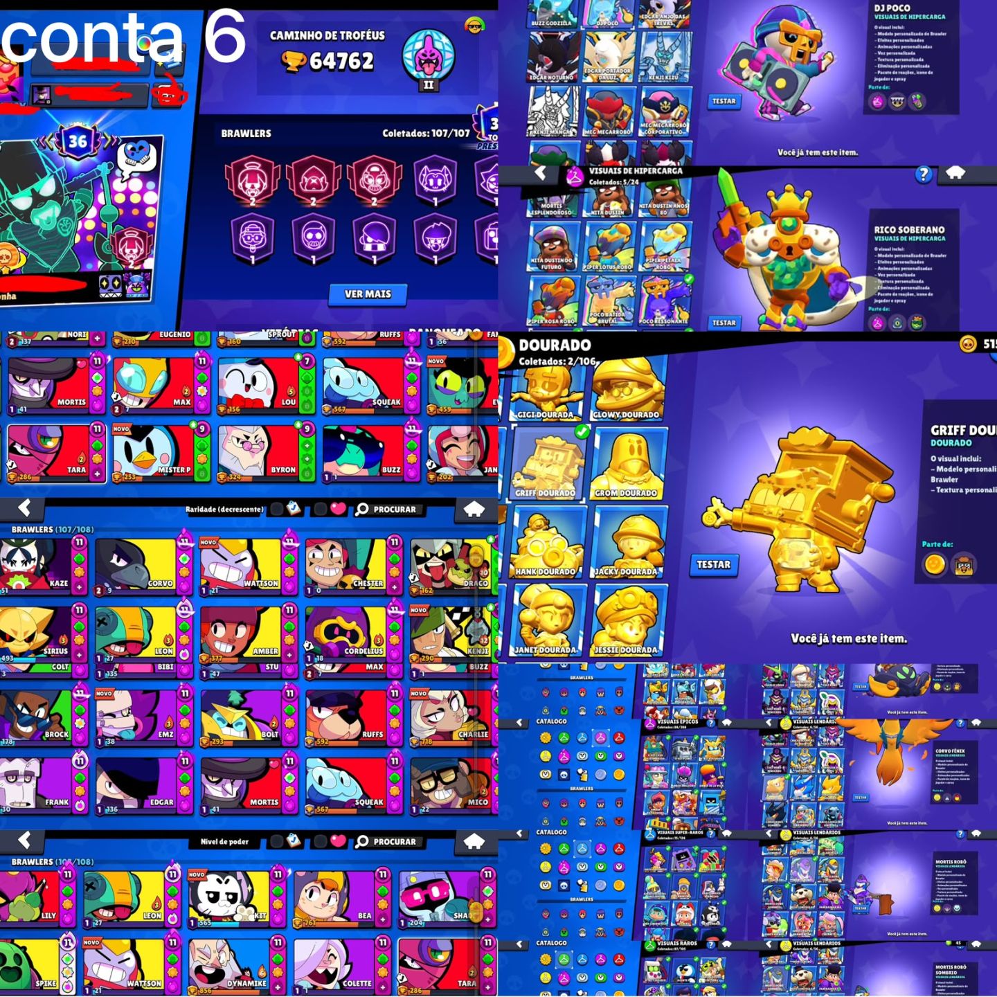 [CONTA DE BRAWL STARS] Mais Barato - AS MELHORES CONTAS - Antigas - Upadas