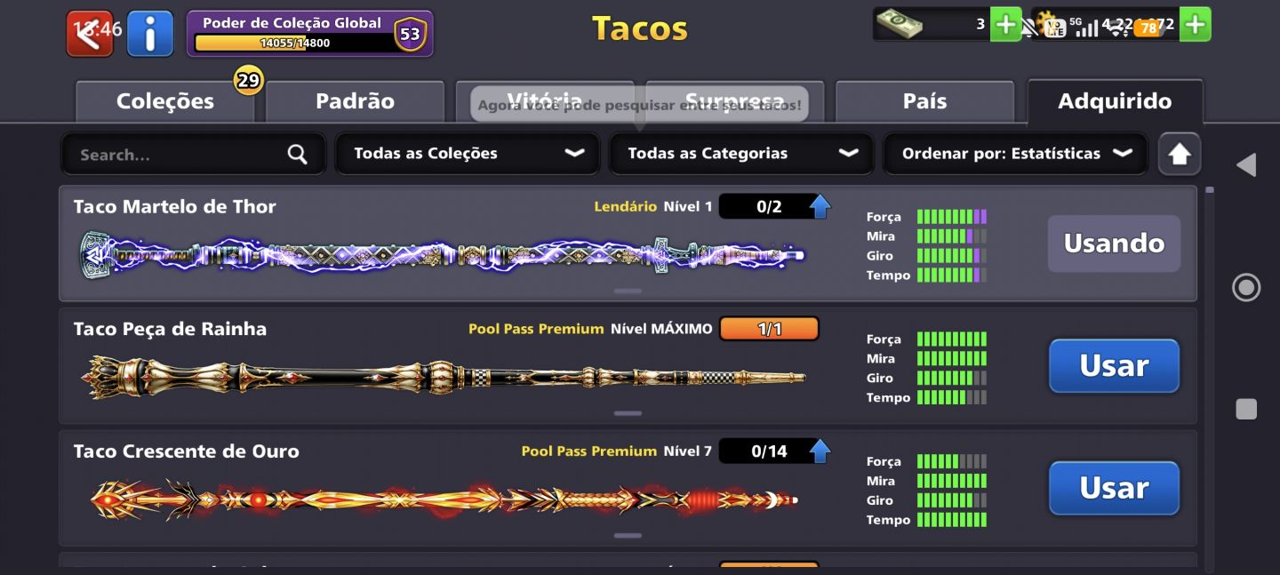 CONTA DE 8 BALL POOL LEVEL 93