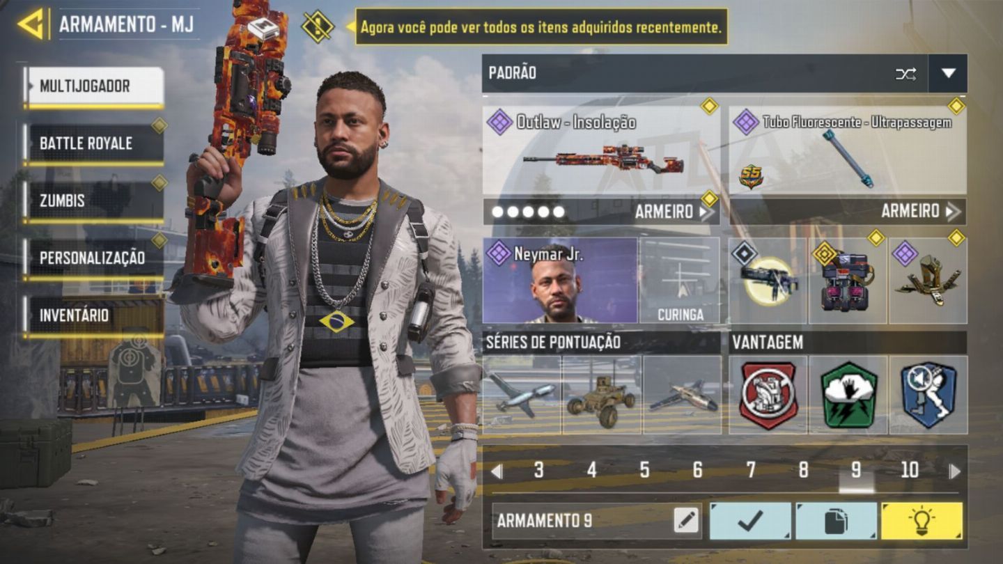 CONTA CODM - FULL ACESSO - NEYMAR JR- ARMA LENDÁRIA- 115 ARMAS ÉPICAS - 60 SKINS