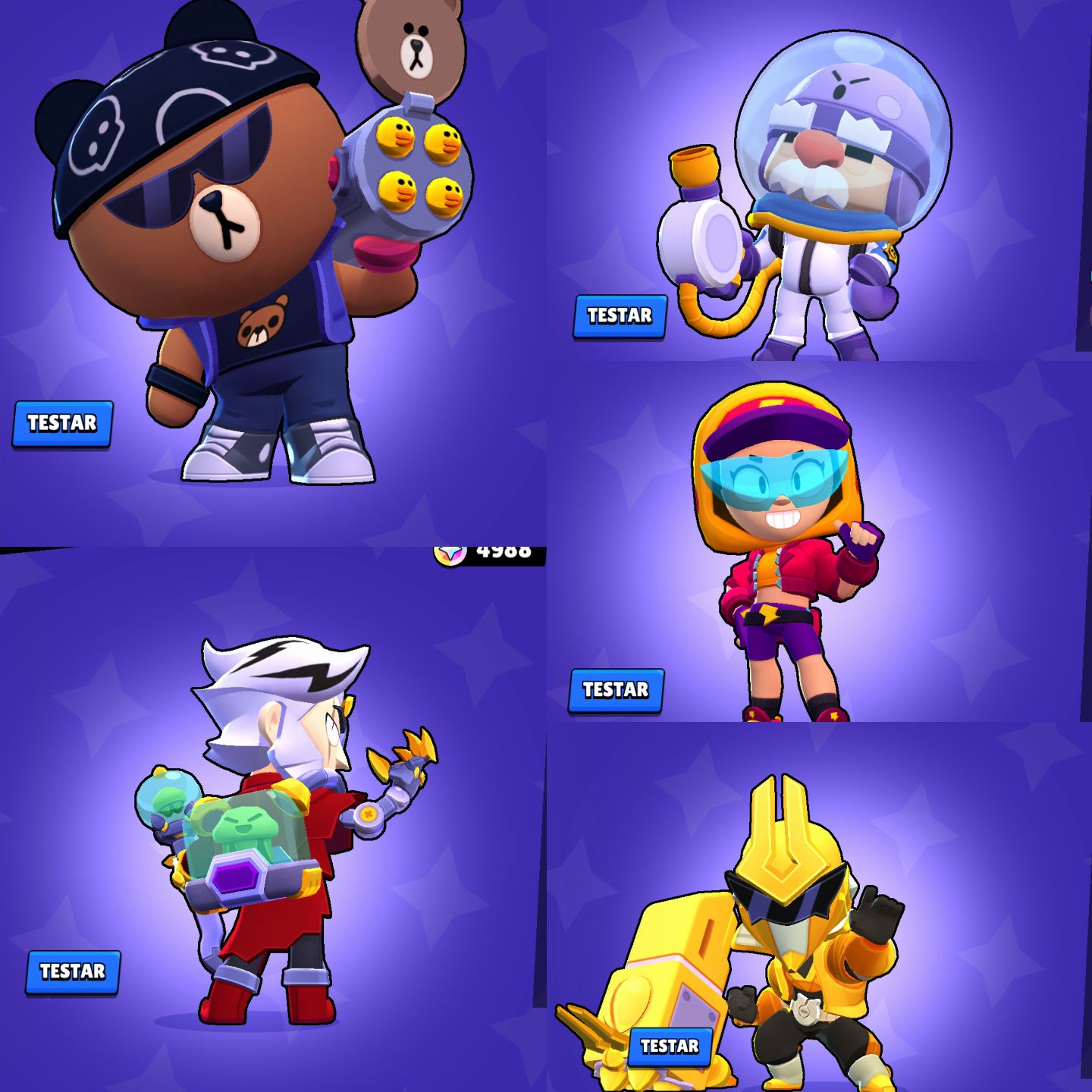 CONTA BRAWL STARS GEMADA COM VÁRIAS SKINS VALIOSAS