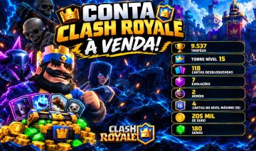 CONTA CLASH ROYALE | 9.537 TROFÉUS | TORRE NÍVEL 15 | 7 EVOLUÇÕES + 2 HERÓIS