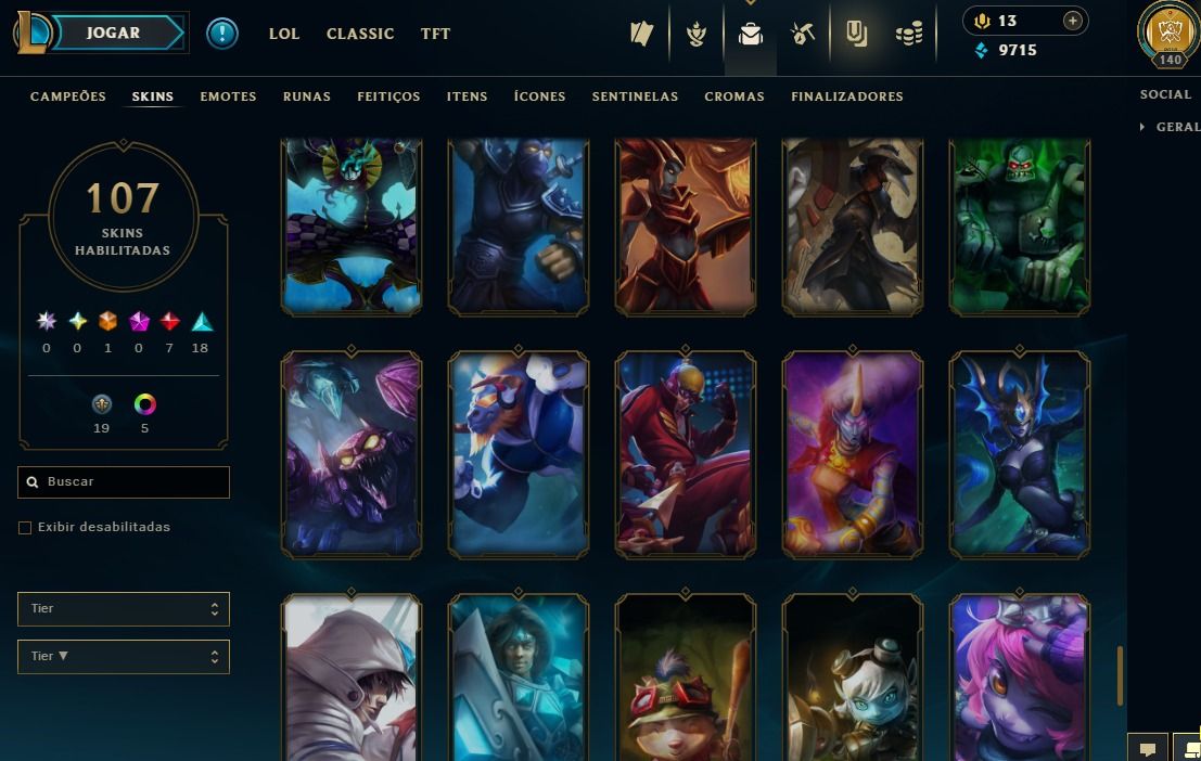 Full Acesso - 107 Skins - 120 Campeões - Level 140 Promoção Apenas Hoje!!!!