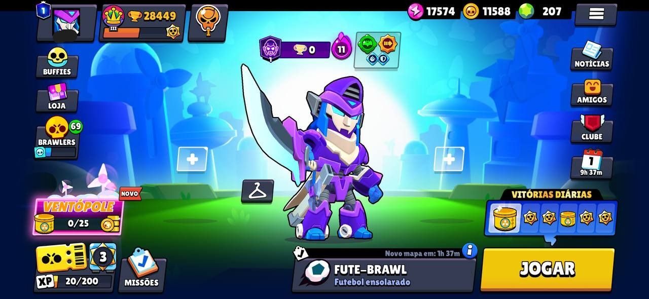 CONTA BRAWL STARS 28K/77 BRAWLERS/114 SKINS/3 PASSES/CONTA ANTIGA