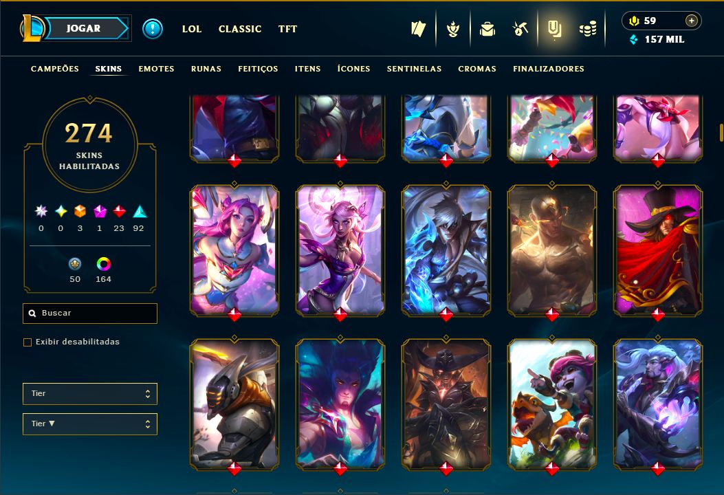 LENDÁRIA YASUO EMISSÁRIO + [ QUASE 300 SKINS HABILITADAS ] + [ TROCA NICK ]