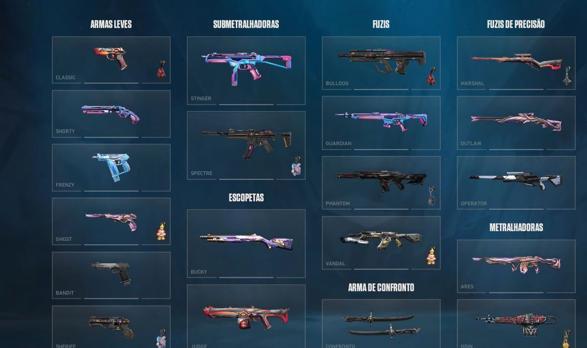 Conta valorant com várias skins