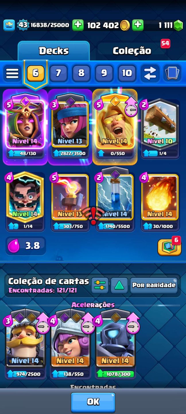 Conta de Clash Royale com 8 anos, +1100 gemas para troca de nome.