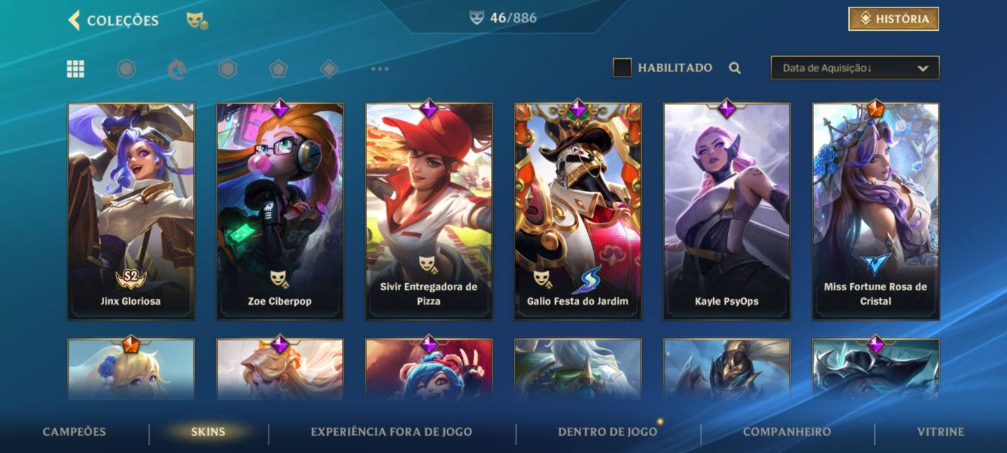 Conta com todas skin da miss Fortune