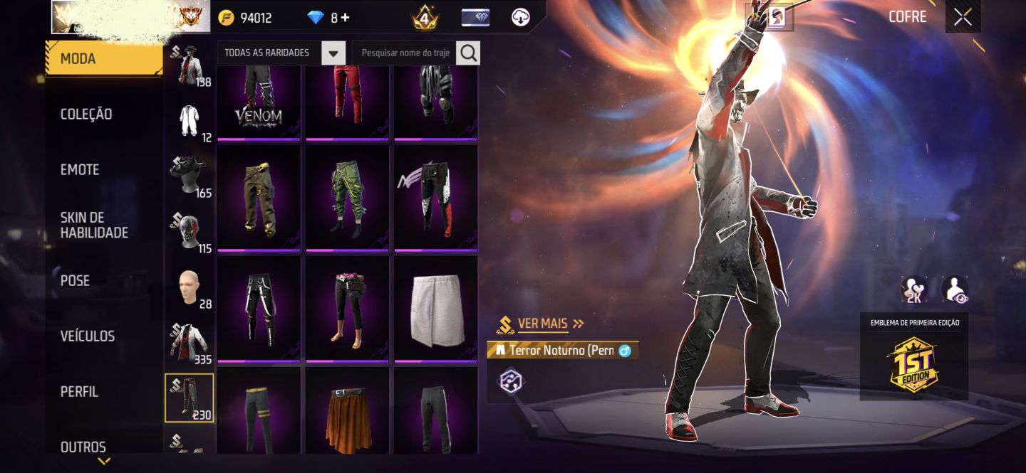 CONTA DE FREE FIRE COM BARBINHA, PANTUFAS, PUNHO E CALÇA ANGELICAL MAIS BARATA