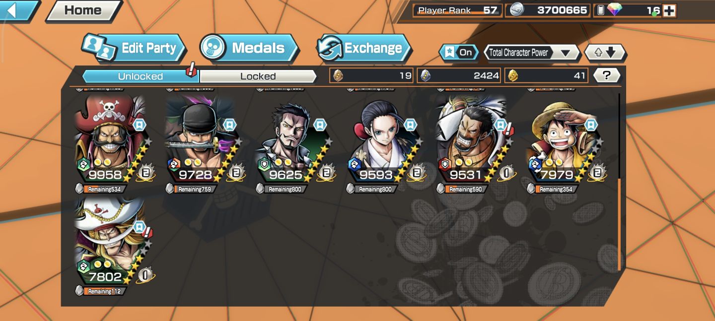 [TOP ENDGAME] OPBR Rank 57 - 8+ EX (Dark Roger Lv100, WB Light Lv100)