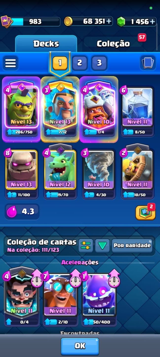 CONTA SUPERCELL COM CLASH ROYALE E OFF CLANS COM COMPROVANTES DE COMPRAS