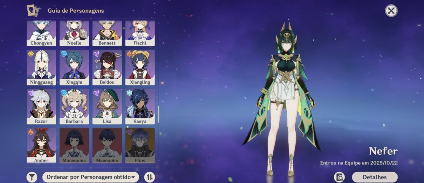 Conta Genshin Impact com vários personagens T5 incluindo os TOp meta DPS.