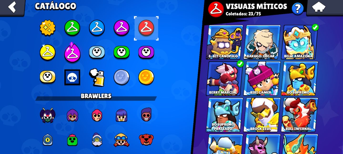 CONTA BRAWL STARS RARA DE 2019 68K TR 106/106 BRAWLERS 446 SKINS 60 HIPER
