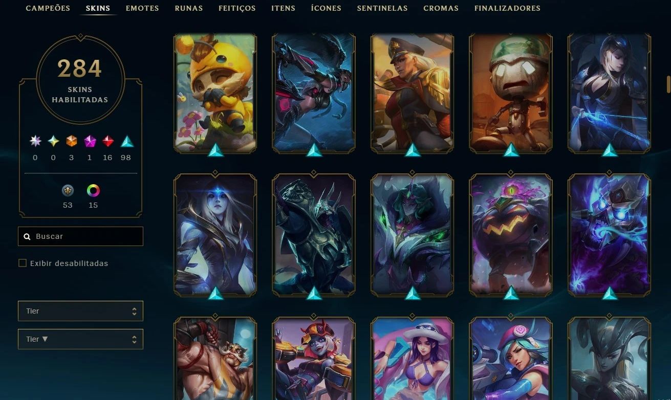Lol Antiga 2013 Rara | 286 Skins | 312 Icons | Main Adc